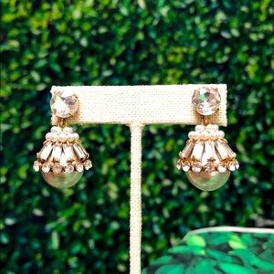 NWT J.Crew Gold Gem Pearl Bulb Earrings